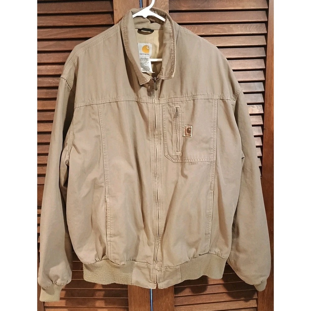Carhartt Canvas Jacket Size‎ 2XL Tall Beige Vintage